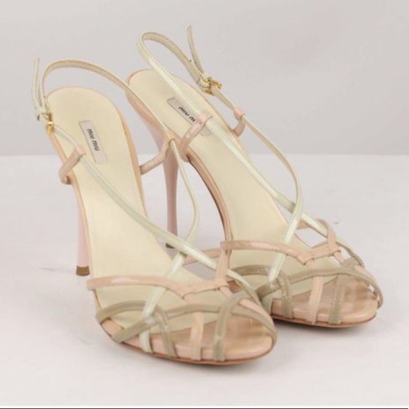 Strappy patent leather Miu Miu sandals - Picture 2 of 8